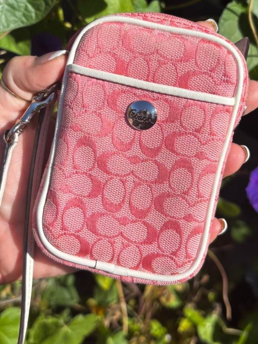 Vintage Pink Coach camera case